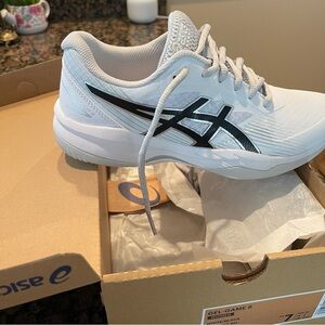 Asics Gel-Game 8 White and Black Tennis Shoes